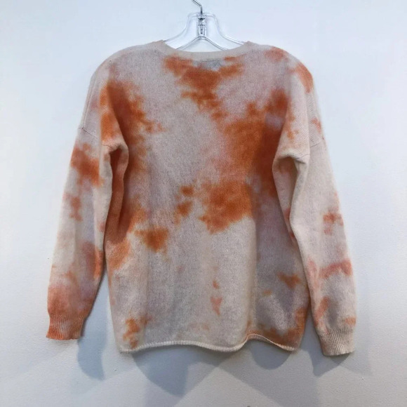 Kokun 100% Cashmere Knit Tie Dye Crew Neck Sweater Women's Small - Picture 6 of 8